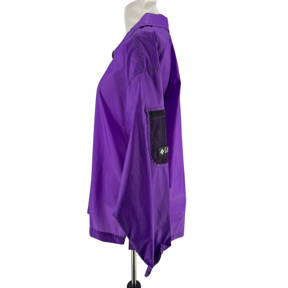 Vintage Columbia Women's Bright Purple 1/2 Zip Pullover Rain Jacket Size Medium - Picture 2 of 6
